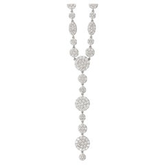Meghna Jewels 5.08 Carat 14 Karat White Gold Diamond Necklace