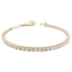 5.08 Carat Natural Diamond Tennis Bracelet 14 Karat Yellow Gold