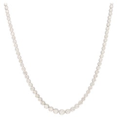 5.08 Carat Round Brilliant Cut Diamond Riviere Necklace Set in 18k White Gold