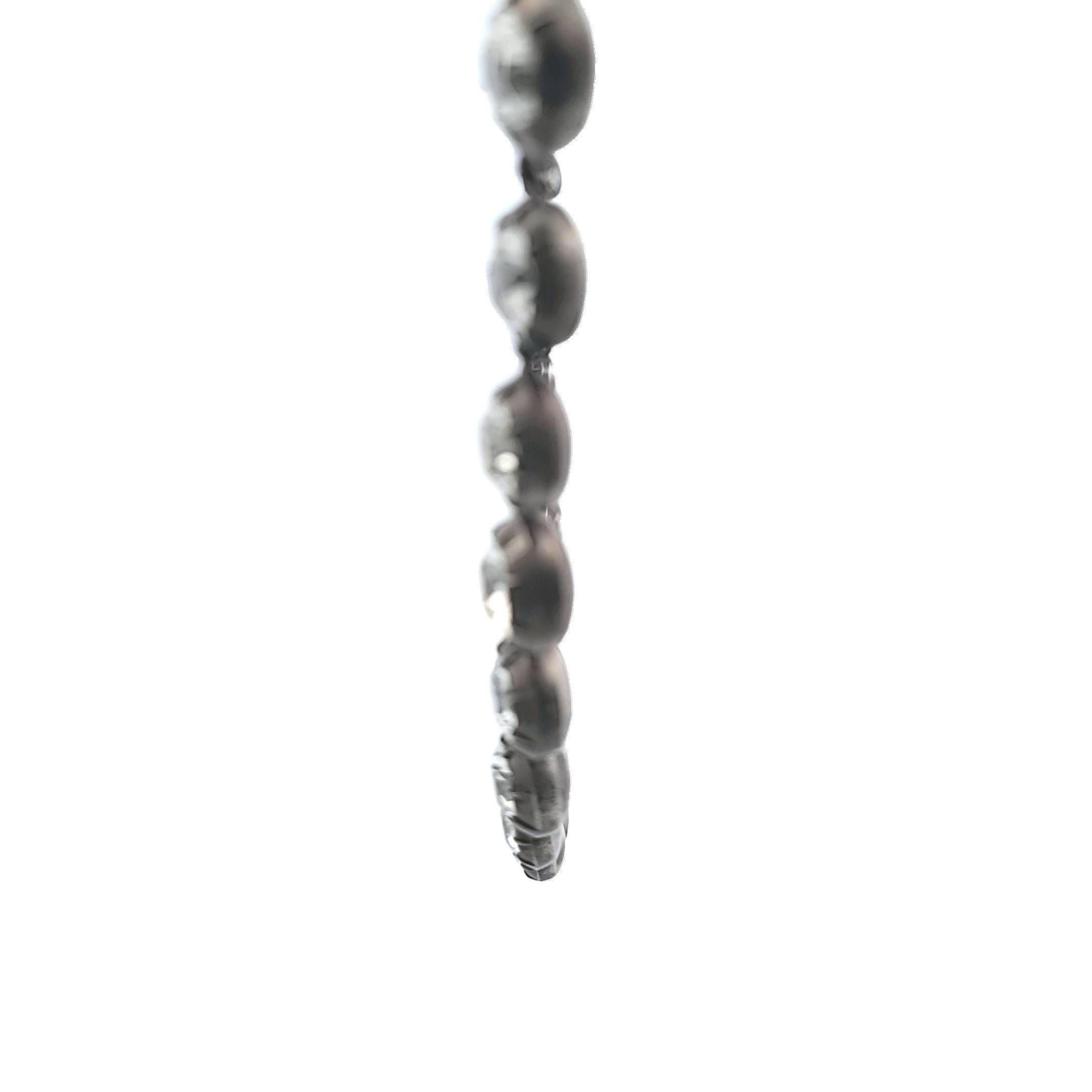 50.86 Carat Old European Cut K-M VVS2-SI1 Diamond White Silver Riviera Necklace In Good Condition For Sale In New York, NY