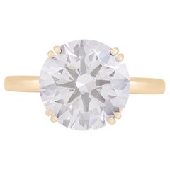 Anillo de oro amarillo de 14 quilates con diamante cultivado en laboratorio Chromia de 5,08 ct