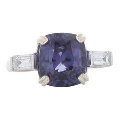 5.09 Carat Cushion Cut Spinel & Diamond Cocktail Ring in 18k White Gold