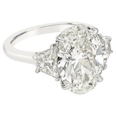 5.09 Carat Oval Diamond Ring Brilliant White 18K Gold Heirloom-Worthy Glow