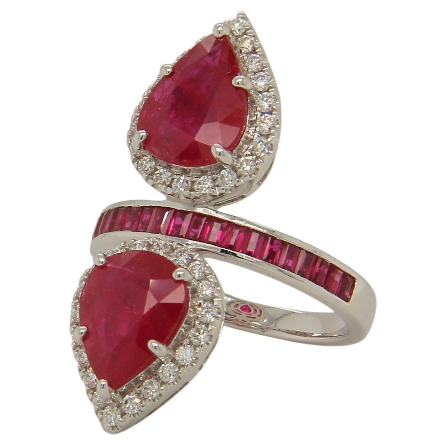 5.09 Carat Ruby and Diamond Ring in 18 Karat Gold In New Condition For Sale In Bangkok, 10