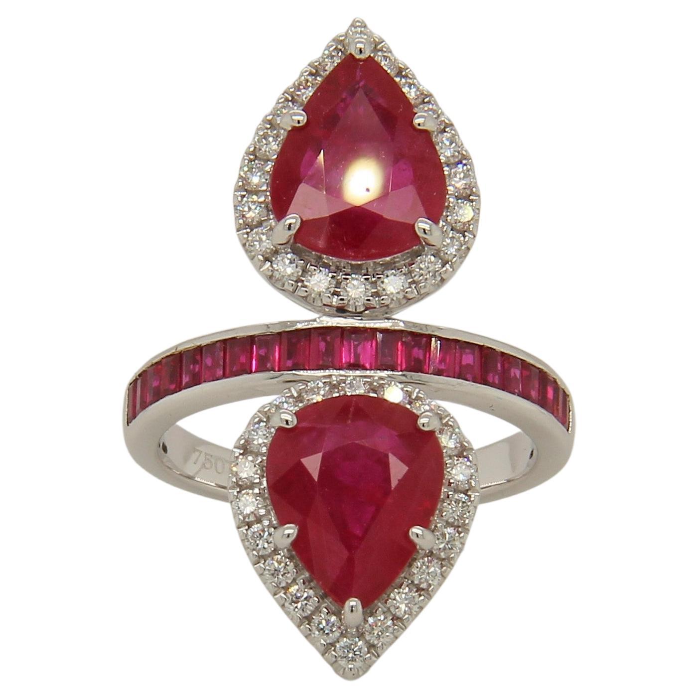 5.09 Carat Ruby and Diamond Ring in 18 Karat Gold For Sale 3