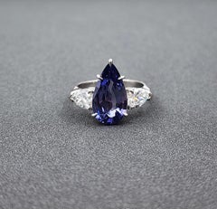 5.09 ct GIA Certified NH Color Change Sapphire & Diamond Ring