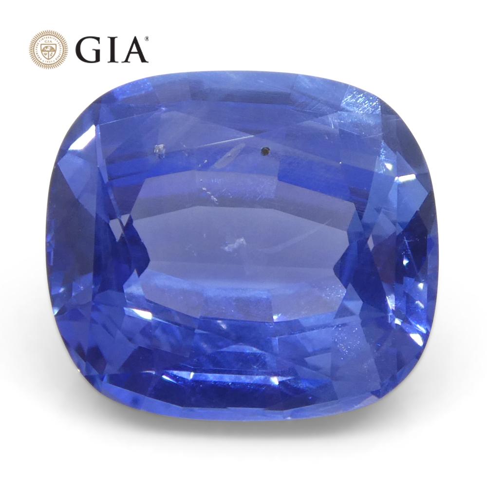 5.09ct Cushion Blue Sapphire GIA Certified Sri Lanka Unheated  For Sale 7
