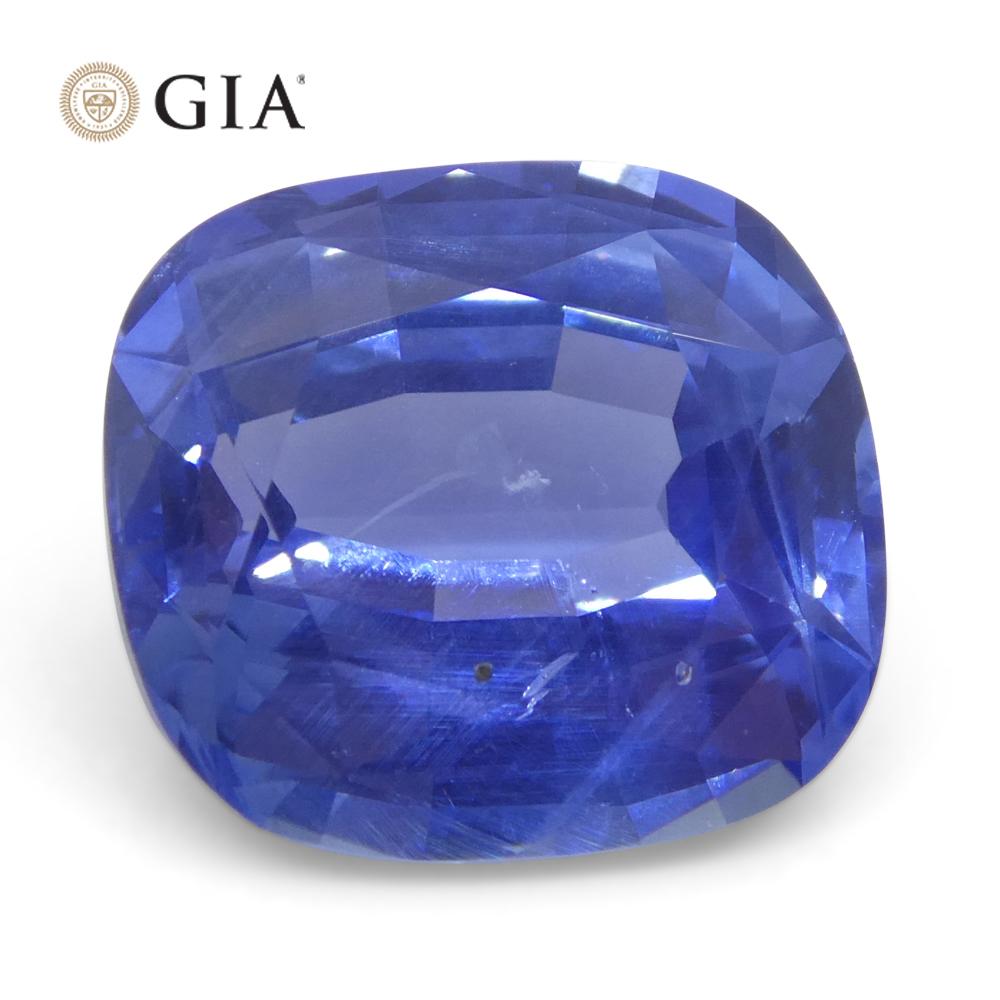 5.09ct Cushion Blue Sapphire GIA Certified Sri Lanka Unheated  For Sale 8