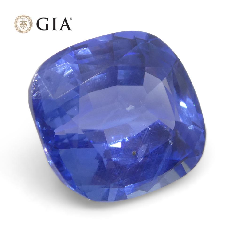 5.09ct Cushion Blue Sapphire GIA Certified Sri Lanka Unheated  For Sale 9