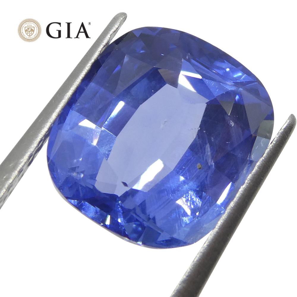 5.09ct Cushion Blue Sapphire GIA Certified Sri Lanka Unheated  In New Condition For Sale In Toronto, Ontario