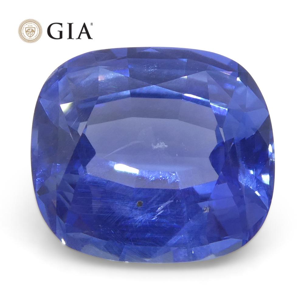 Women's or Men's 5.09ct Cushion Blue Sapphire GIA Certified Sri Lanka Unheated  For Sale