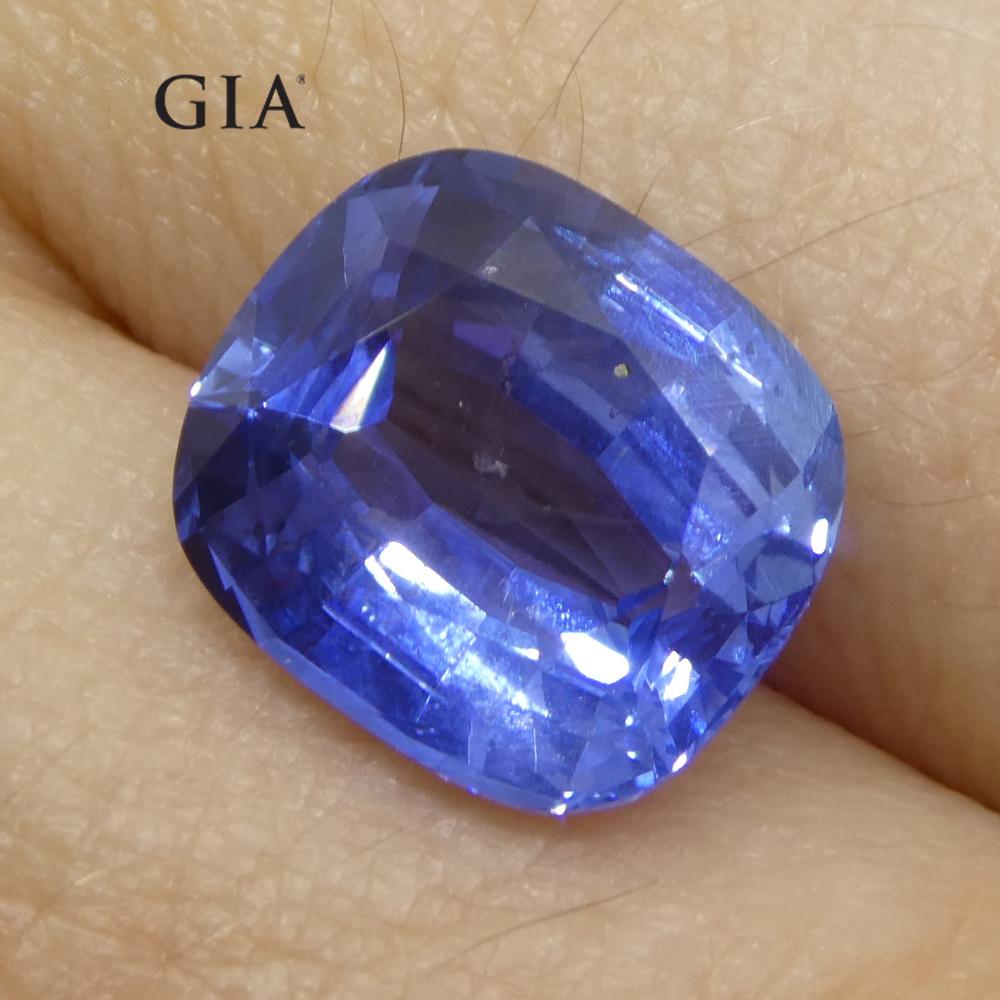 5.09ct Cushion Blue Sapphire GIA Certified Sri Lanka Unheated  For Sale 4