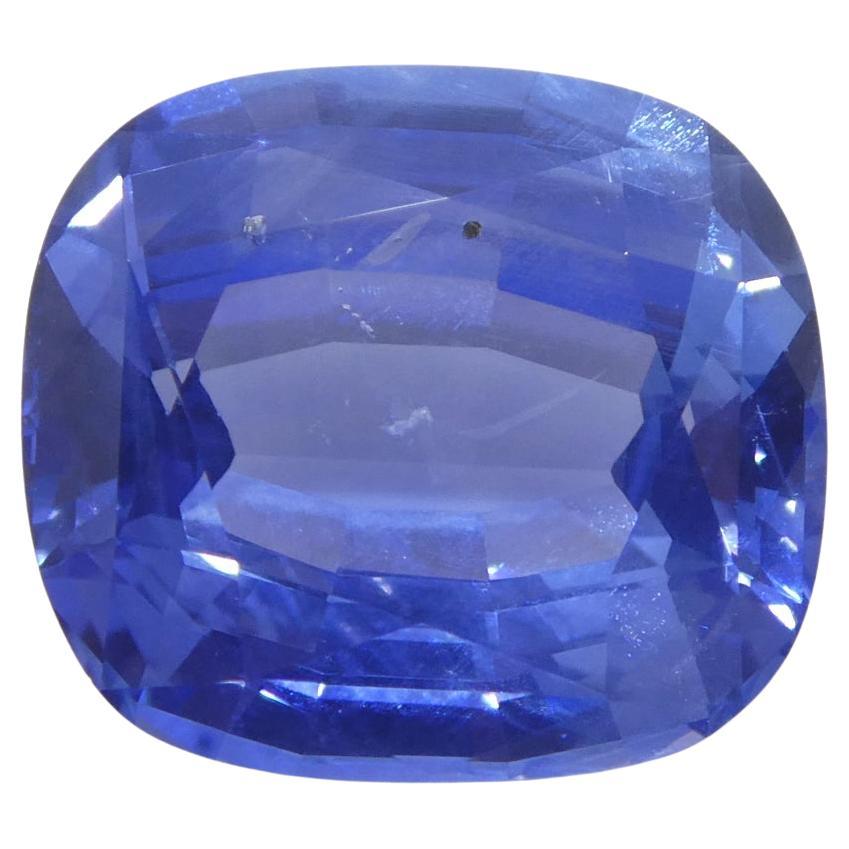 Saphir bleu coussin non chauffé du Sri Lanka certifié GIA de 5.09 carats 