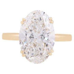 Anillo de oro amarillo de 14 quilates con diamante cultivado en laboratorio Chromia de 5,10 quilates
