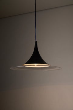 50cm Black and Clear Acrylic Trumpet Pendant