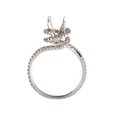 .50 Carat 14 Karat White Gold Diamond Spiral Engagement Ring Mounting