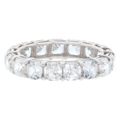 5.0ct Asscher Cut Diamond eternity band in platinum