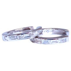 .50ct Natural Baguette Diamond Hoop Earrings 14kt 12497*