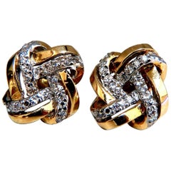 .50 Carat Natural Diamond Endless Knot Earrings 14 Karat