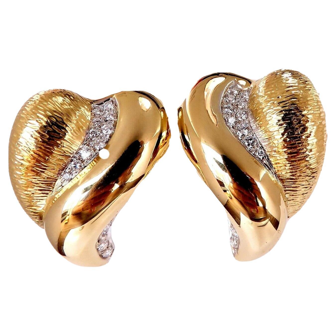 .50ct Natural Dome Heart Diamond Earrings 14kt For Sale