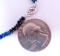 50ct Natural Fading Sapphire Beaded Necklace 14kt gold 12390