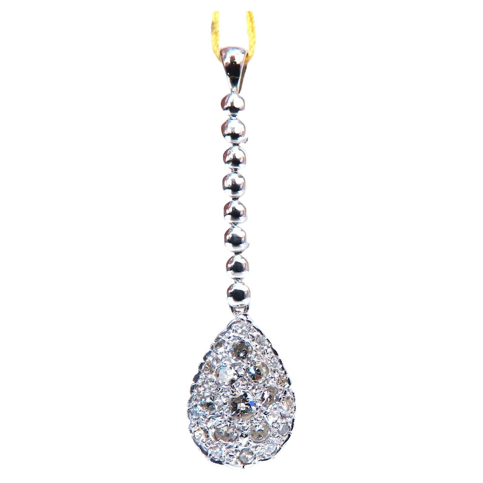 .50ct Natural Pear Diamonds Drop Pendant 14kt Dangle*