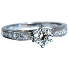 Bague en diamant naturel de taille ronde de 0,50 carat H/VS 14 carats