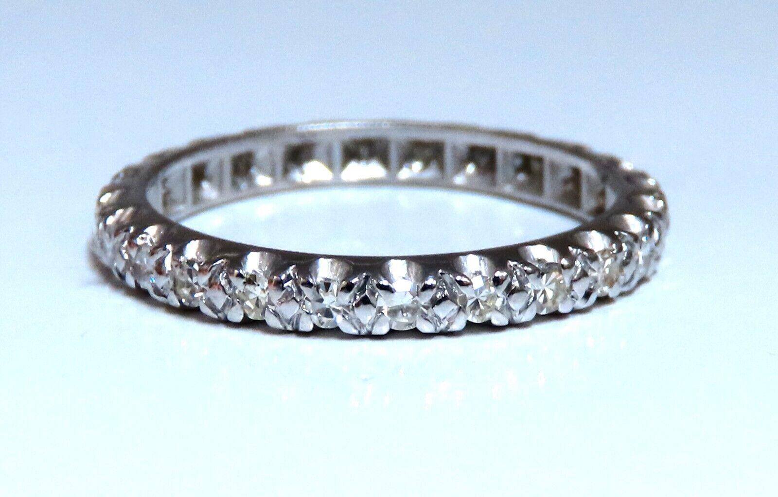 Round Cut .50 Carat Natural Round Diamonds Ring Sharing Prong 14 Karat For Sale