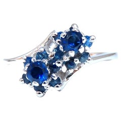 .50ct Natural Sapphire Double Cluster Ring 14kt