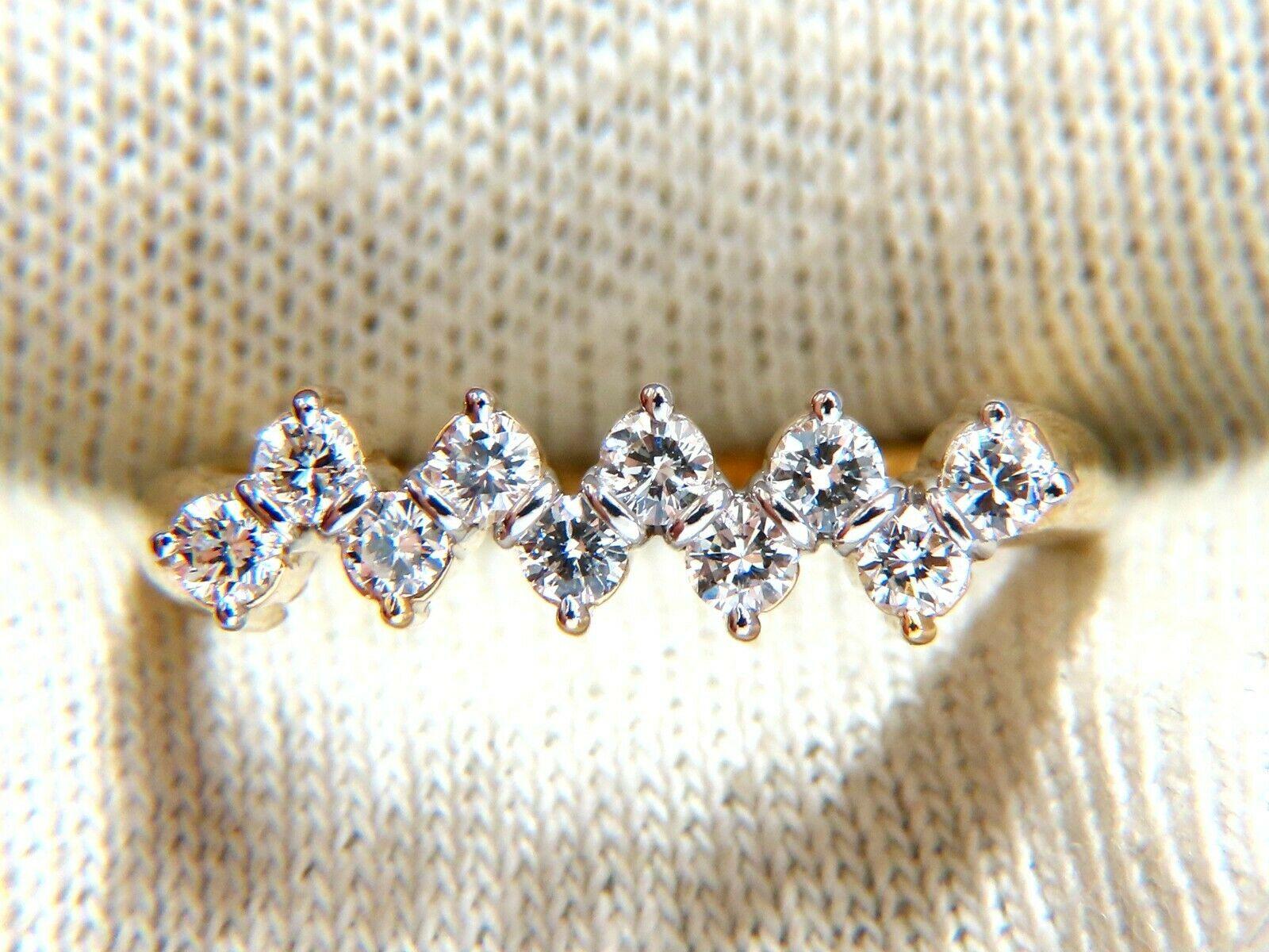 Bracelet plat en or 14 carats avec diamants naturels taille superposée de 0,50 carat Neuf - En vente à New York, NY