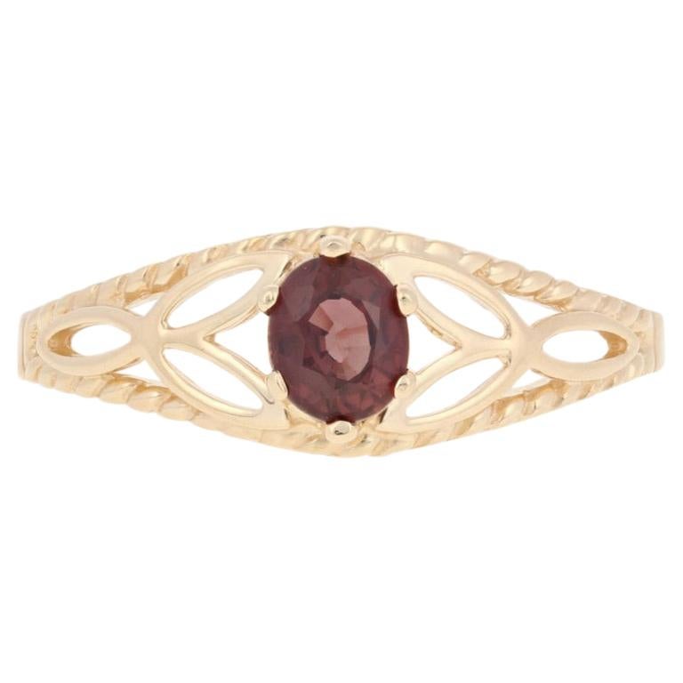 For Sale:  .50ct Oval Cut Ruby Ring, 14k Yellow Gold Women's Solitaire
