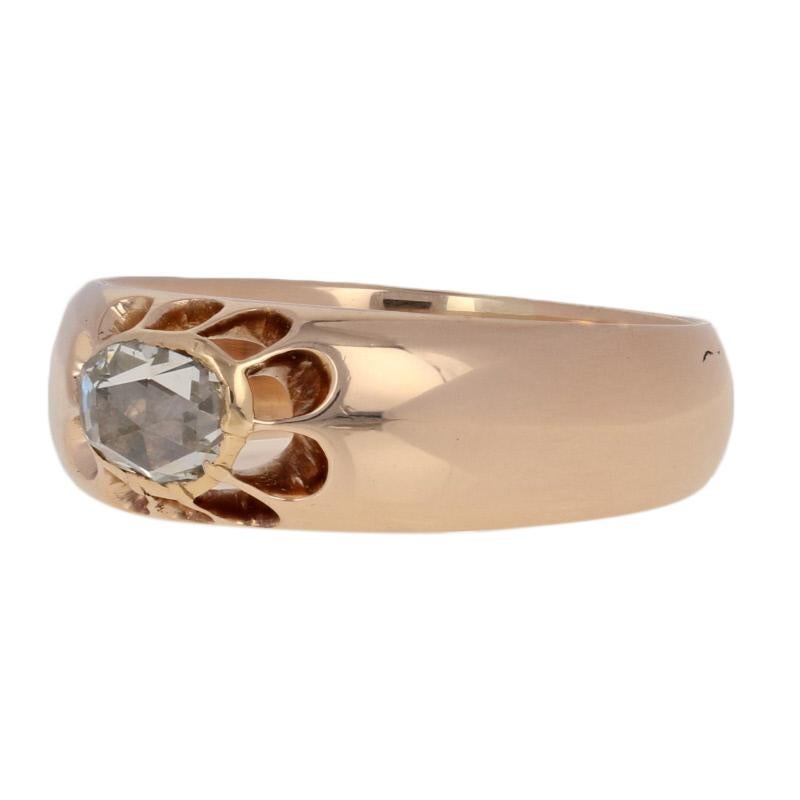 This antique ring will be a perfect gift for the man in your life who appreciates the finer things of yesteryear! Dating back to the Georgian Era, this handsome piece showcases a majestic rose cut diamond solitaire set in 14k rose gold.  

This ring