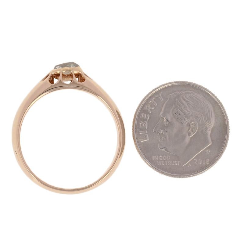 .50 Carat Rose Cut Diamond Georgian Ring, 14 Karat Rose Gold Men's Antique 1