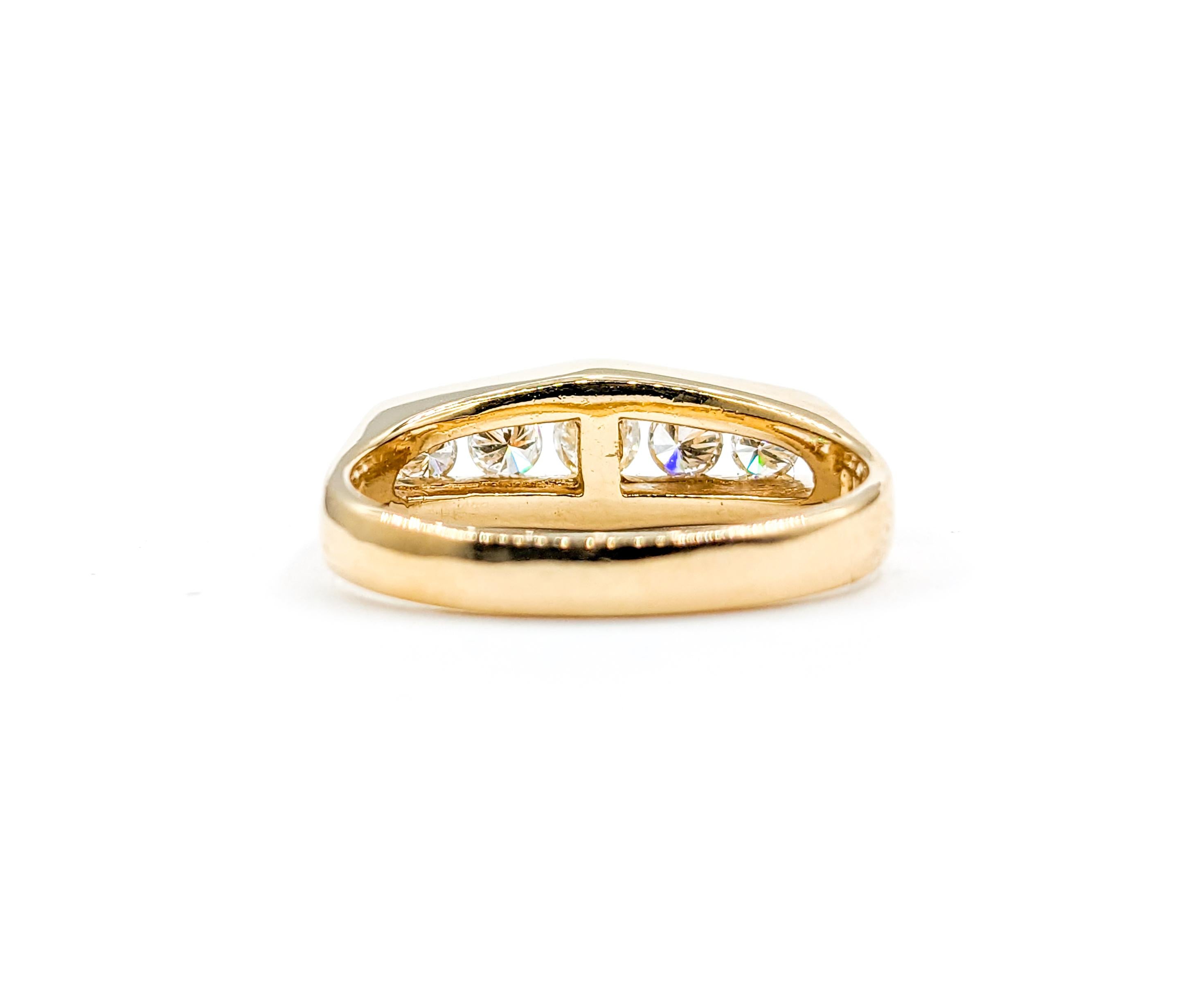 .50ctw 5 Stone Diamond Band in Yellow Gold For Sale 1