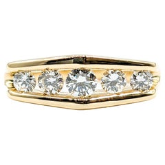 .50ctw 5 Stone Diamond Band in Yellow Gold (bracelet en or jaune avec 5 pierres)