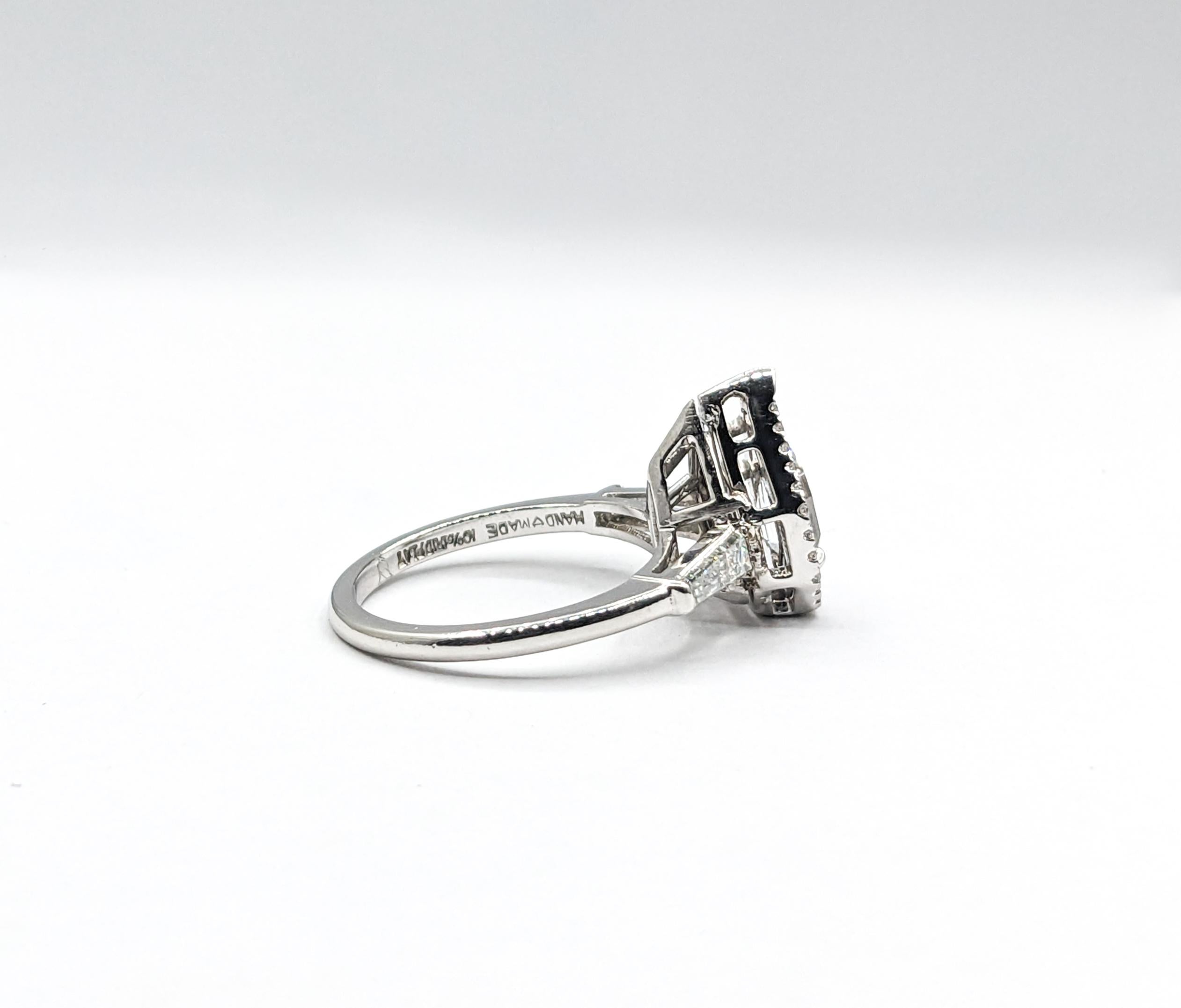 .50ctw Diamond & Fancy Cut Quartz (center stone) Ring In Platinum In Excellent Condition For Sale In Bloomington, MN