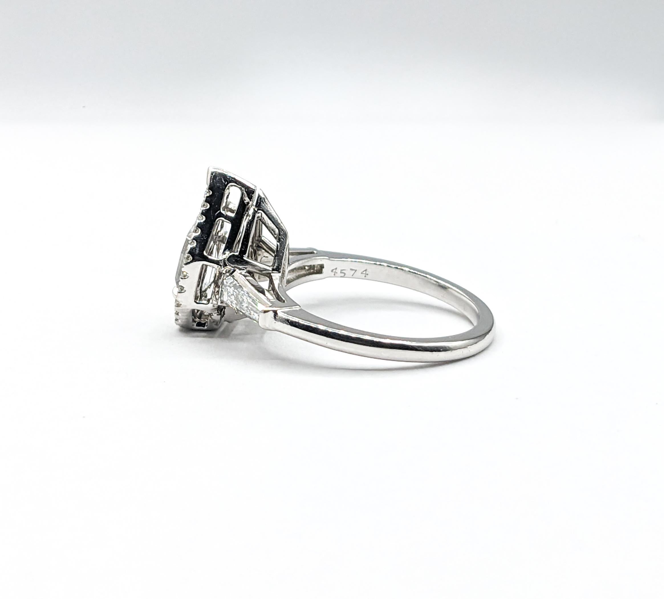 .50ctw Diamond & Fancy Cut Quartz (center stone) Ring In Platinum For Sale 1