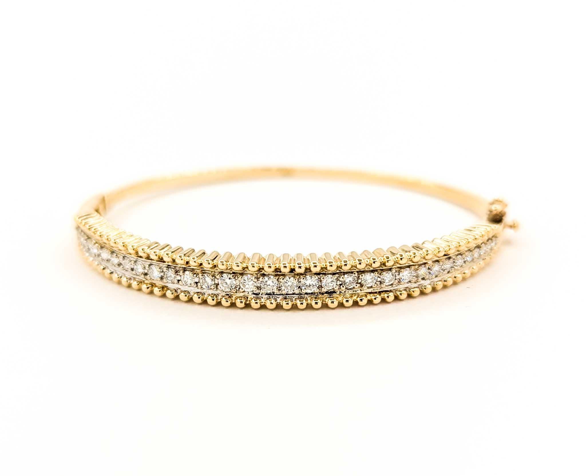 Bracelet à charnière en or jaune avec diamant de 0,50ctw en vente 4