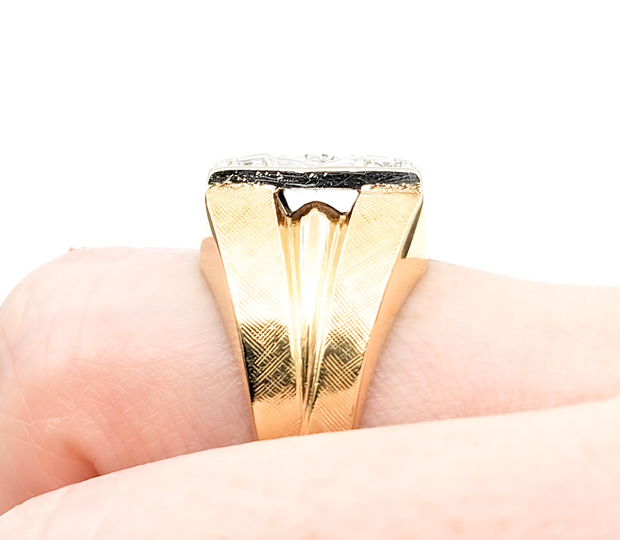 .50ctw Diamant Vintage-Ring aus Gelbgold mit Vintage-Diamant (Moderne) im Angebot
