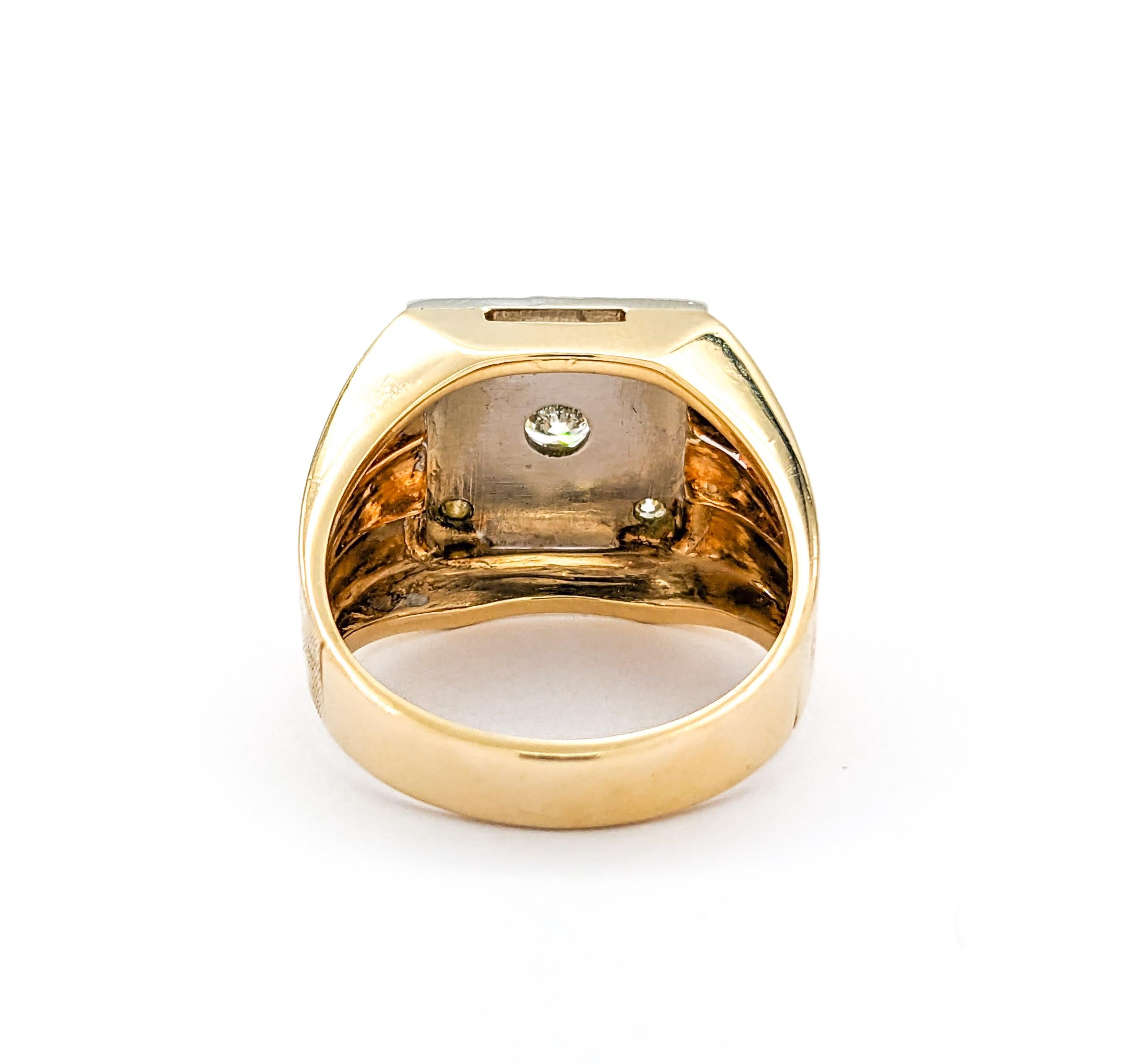 .50ctw Diamond Vintage Ring In Yellow Gold For Sale 2