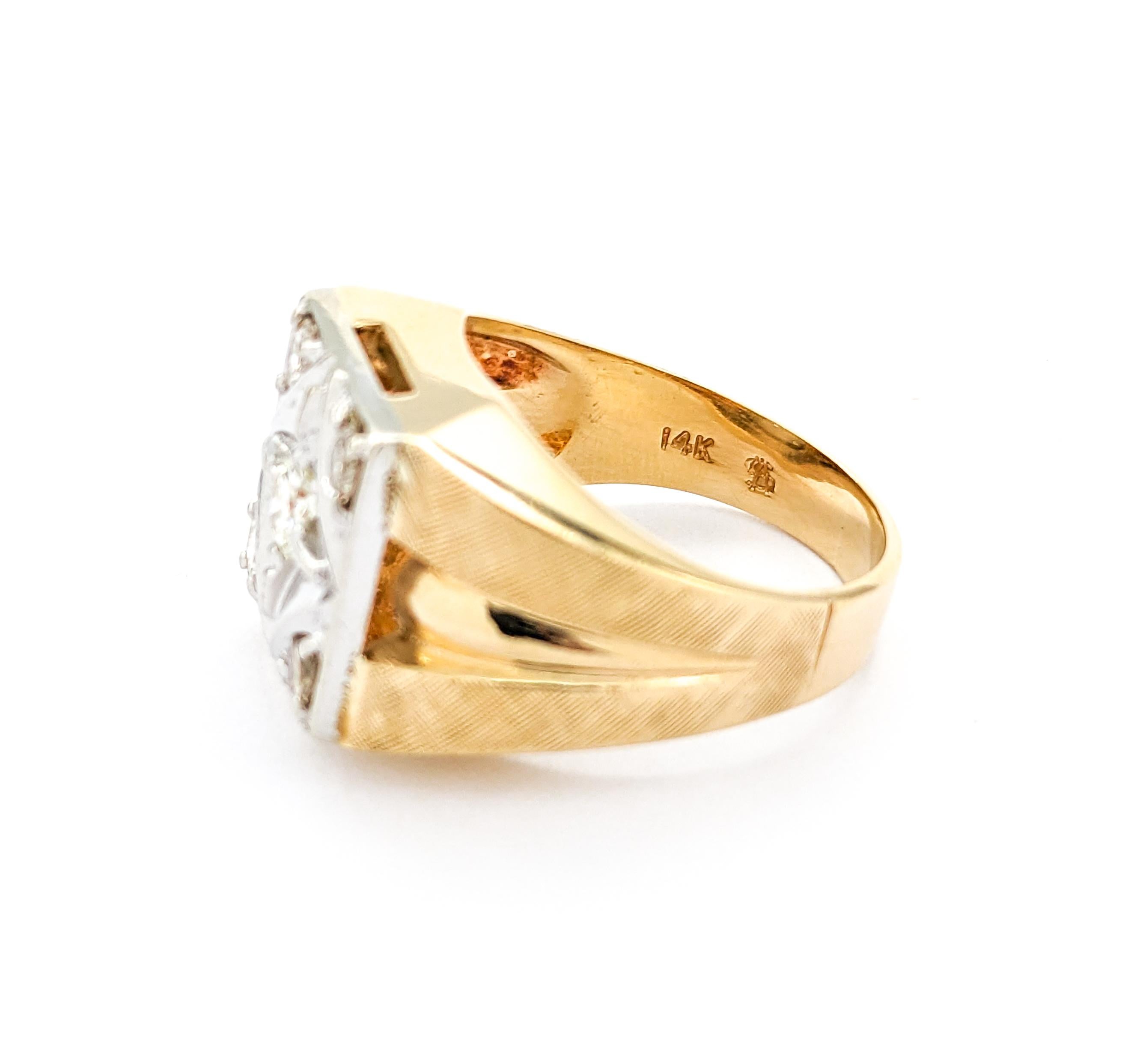 .50ctw Diamond Vintage Ring In Yellow Gold For Sale 3