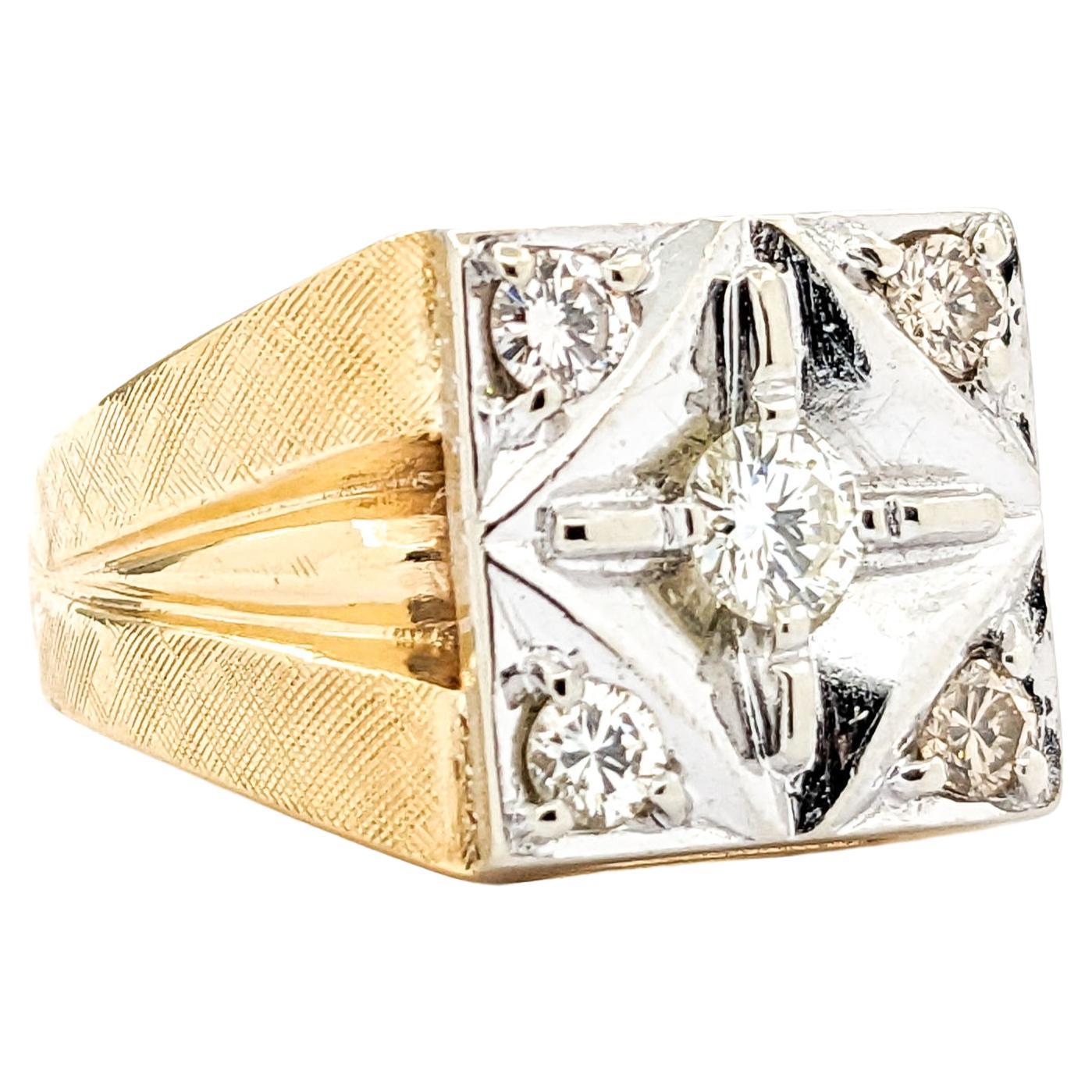 .50ctw Diamant Vintage-Ring aus Gelbgold mit Vintage-Diamant im Angebot