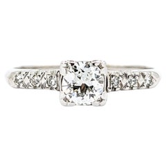 .50ctw European Cut Diamond Engagement Ring in White Gold