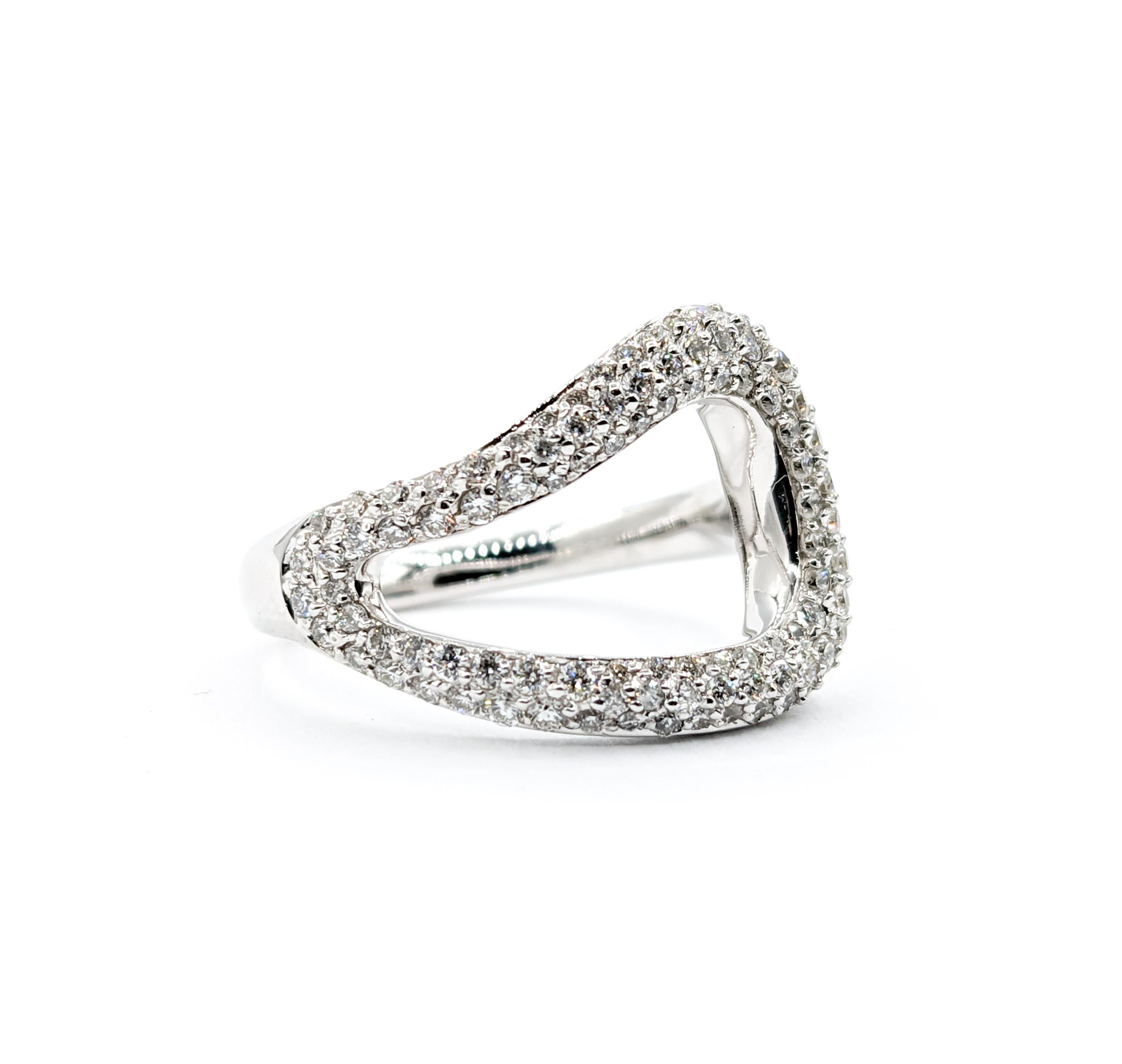.50ctw Pave-Set Tear Diamond Ring In White Gold

Introducing a stunning ring in 14kt white gold, and embellished with a dazzling half-carat total weight of pavé-set diamonds. Each diamond sparkles with an I clarity and a near-colorless white hue,