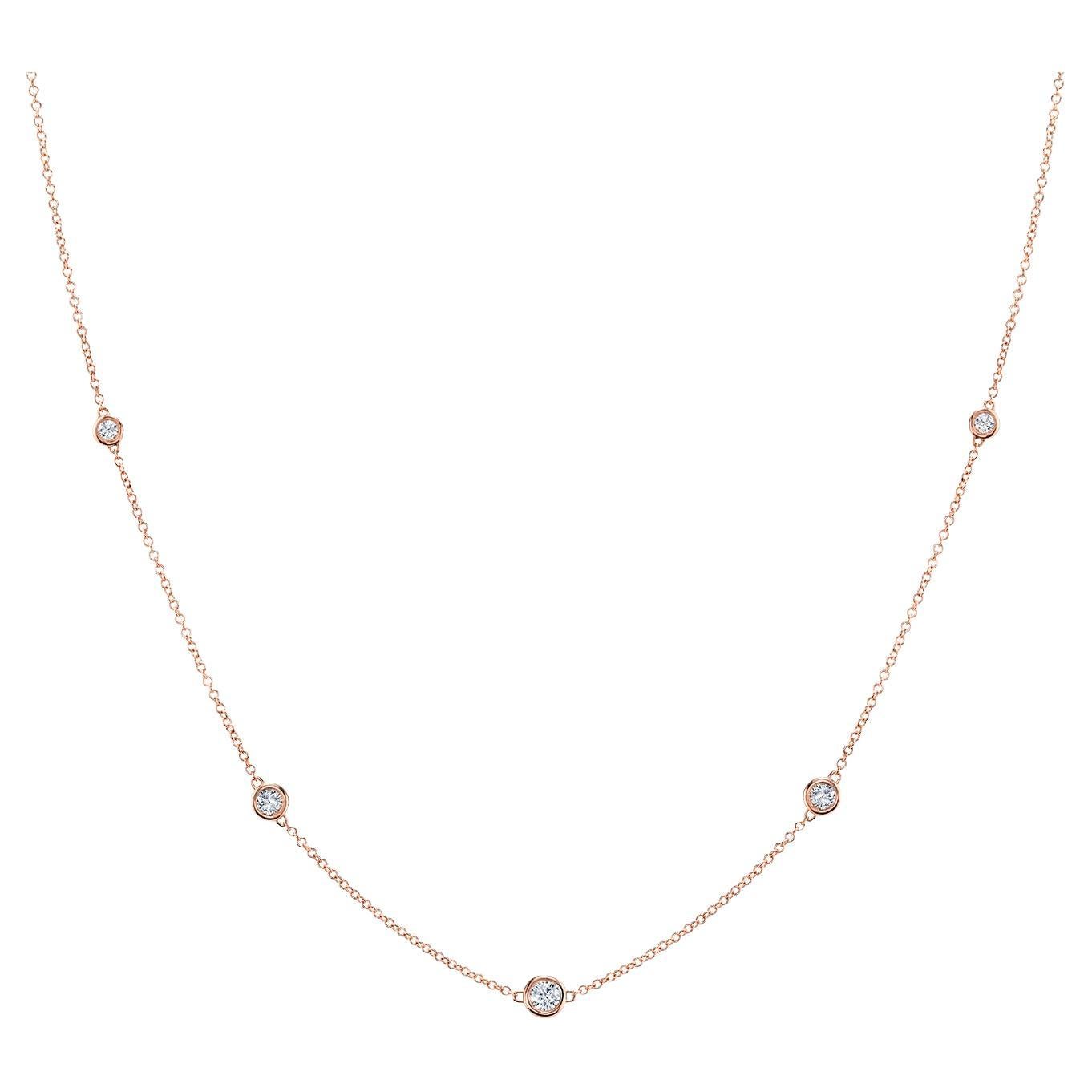 .50CTW Roségold Diamanten-by-the-Yard Halskette