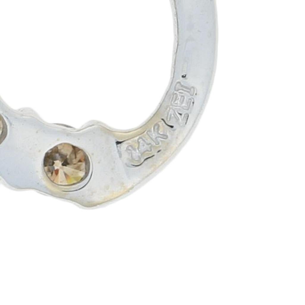 Taille ronde Pendentif en or blanc 14 carats avec diamants ronds brillants de 0,50 carat, torsion d'infinie conique en vente