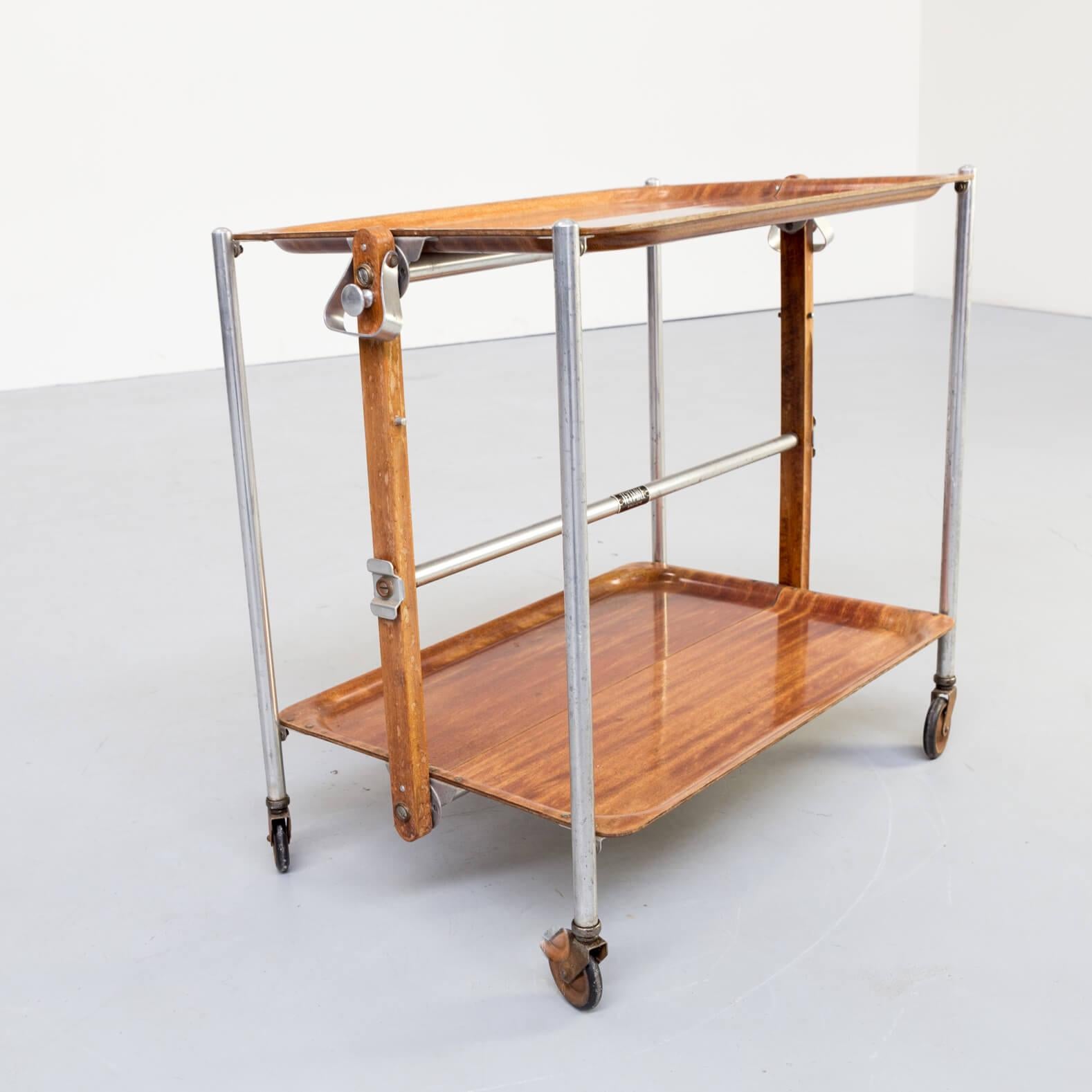 Chrome 1950s First Edition Serving Trolley for Textable For Sale
