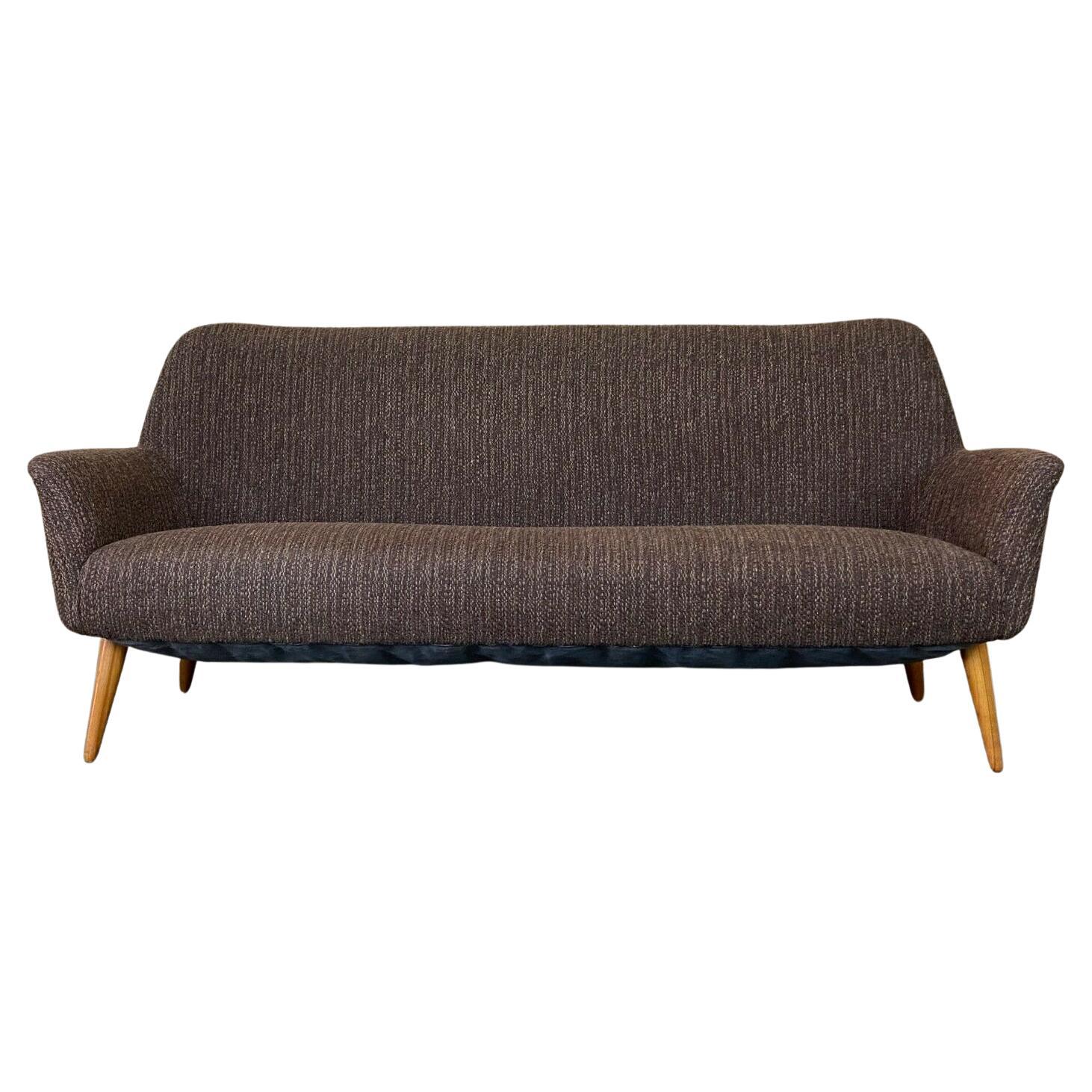 Couch de canapé de cocktail avec motif de table en forme de rein, époque médiévale, années 50