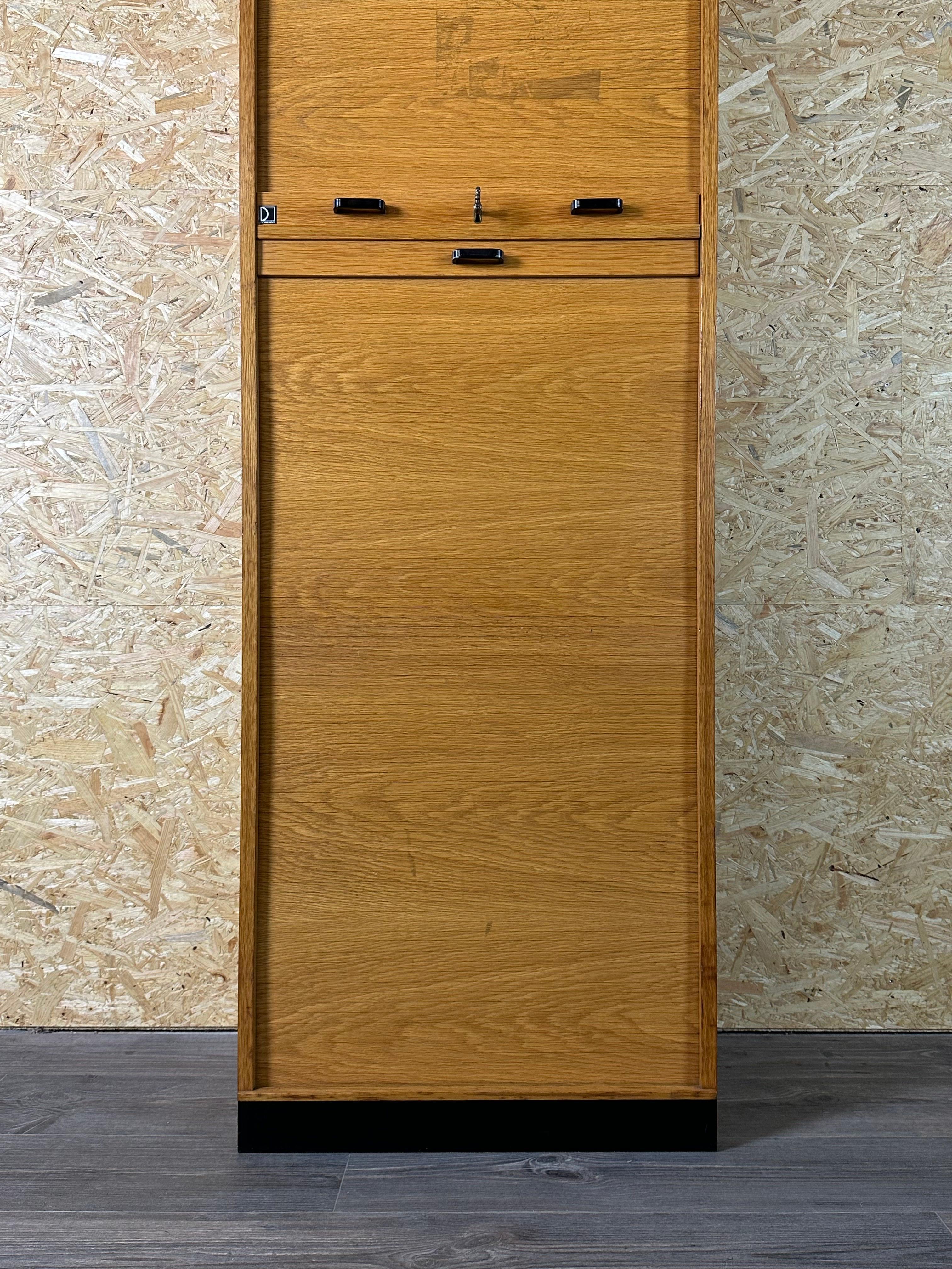 50s 60s roller shutter cabinet office cabinet filing cabinet mid century design For Sale 2