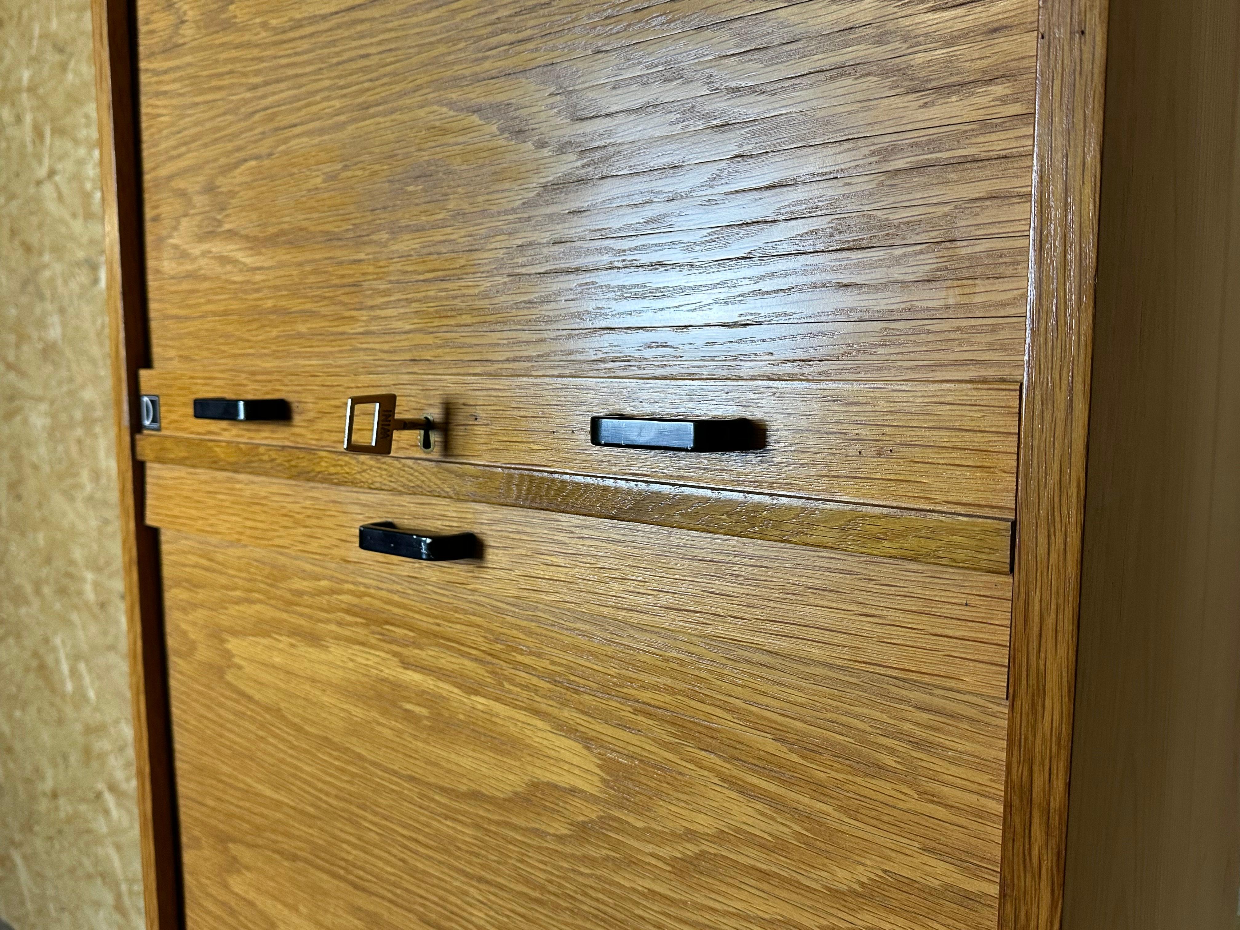 50s 60s roller shutter cabinet office cabinet filing cabinet mid century design For Sale 2